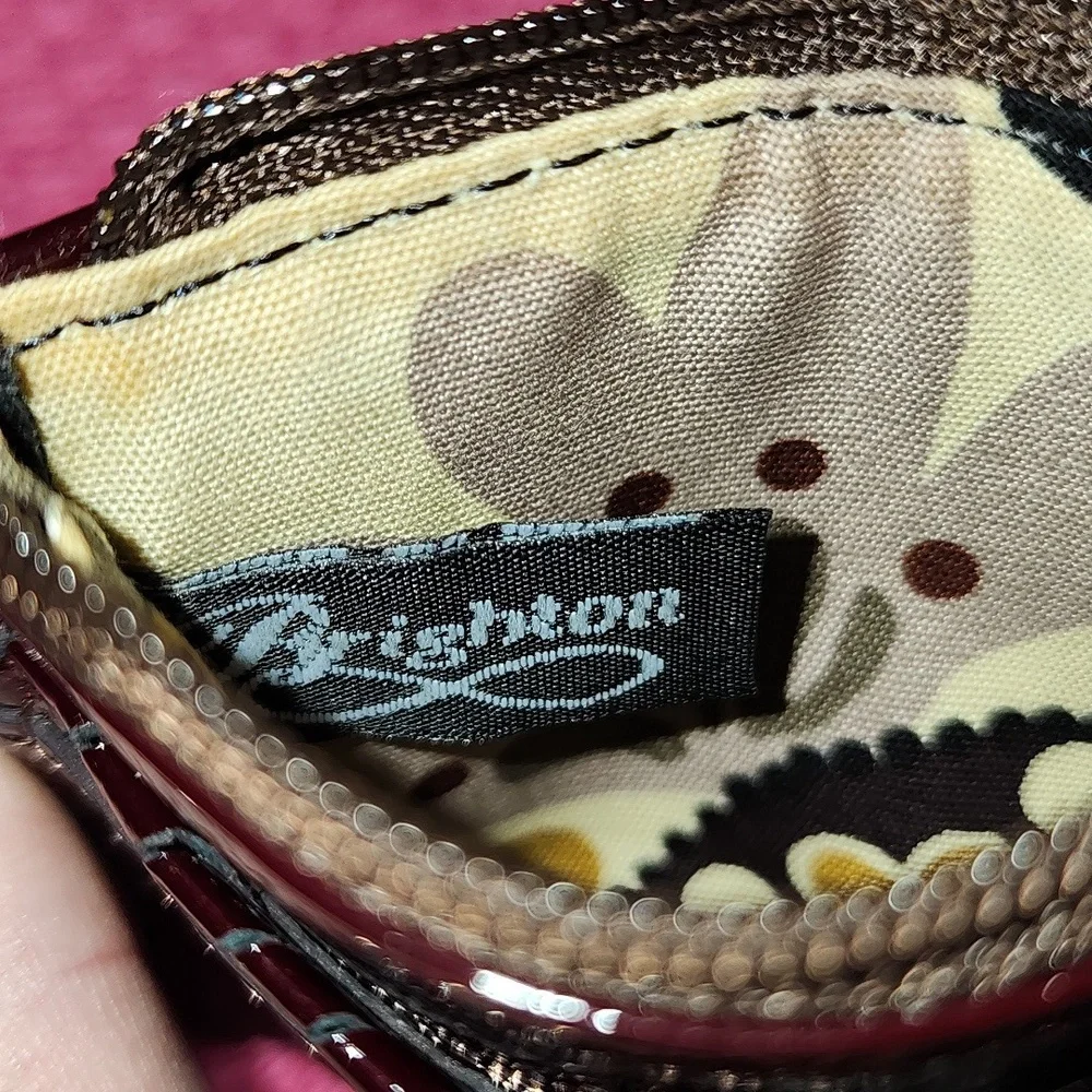 Brighton Burgundy Patent Leather Photo Card Case Coin Purse, Vintage